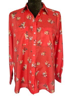 😍 NWOT 😍 Ann Taylor Loft Floral Everyday Shirt, Red, Size S